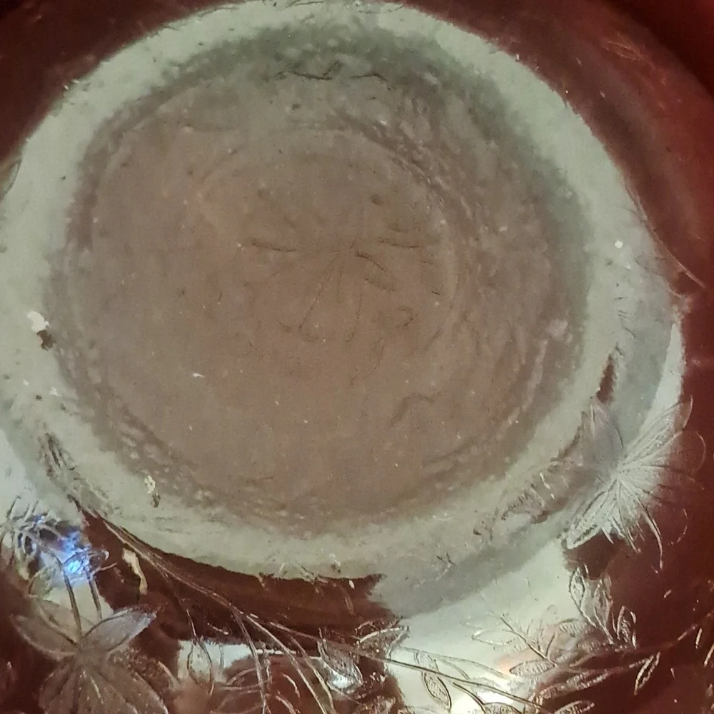Vintage Jeanette Floragold Louisa Iridescent Serving Bowl / Fruit Bowl